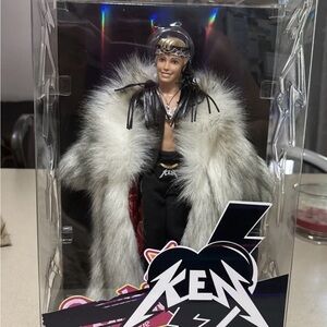 Barbie The Movie Ken Doll In Faux Fur Coat And Black Fringe Vest